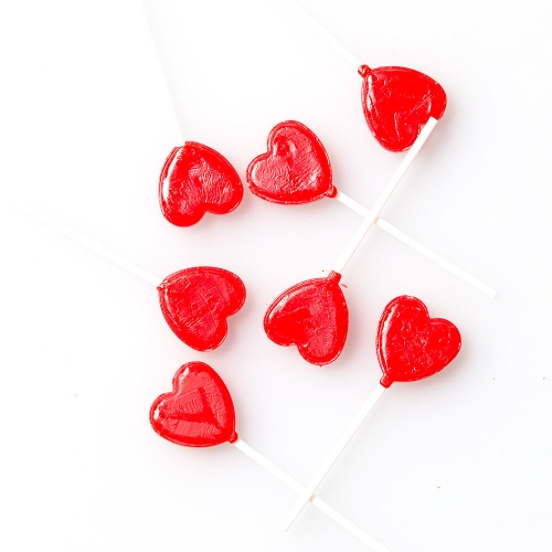 Candy Lolli Pops Red Hearts 500g Ea