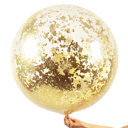 Confetti Jumbo Balloon Sparkling Gold Foil Uninflated Each