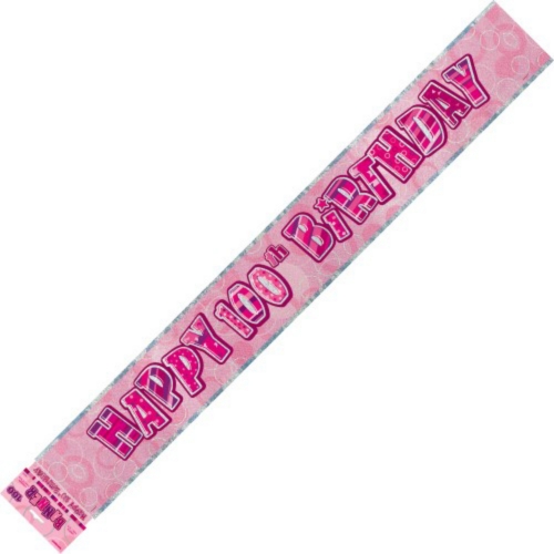 Banner Foil 3.6m Glitz Pink 100 Ea CLEARANCE