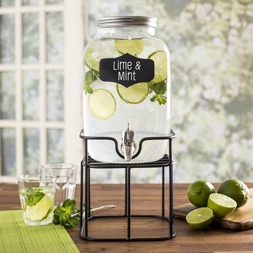 Drink Dispenser Glass 5L with Stand Ea LIMITED STOCK