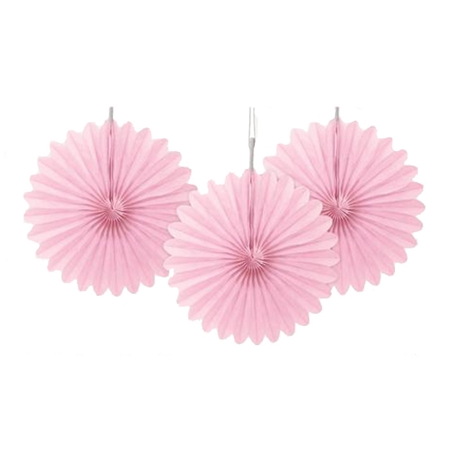 Decorative Fan 15cm Lovely Pink pk 3