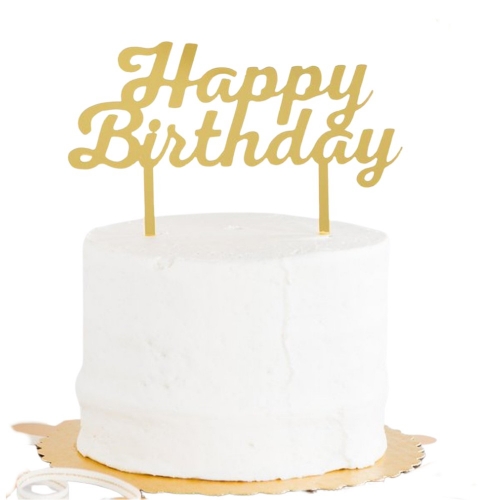 Cake Topper Happy Birthday Gold Ea