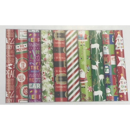 Christmas Roll Wrap 70cm x 10m Pattern ea LIMITED STOCK
