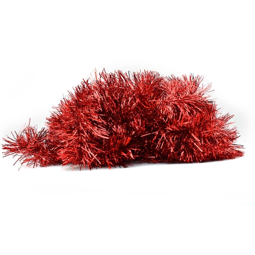 Tinsel Red Large 10cm x 5m Ea
