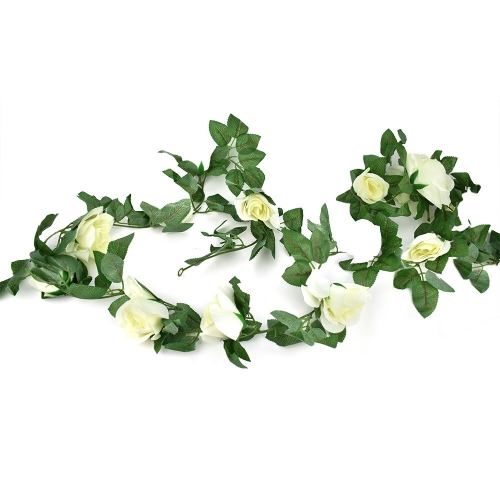 Rose Garland with White Flowers 2.3m Ea