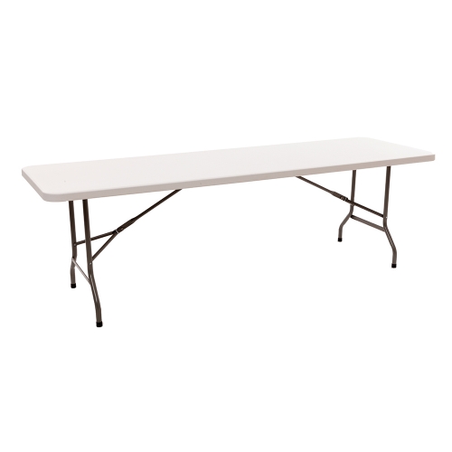 Table Rectangle 2.4m White Plastic for HIRE (Seats 10) Ea