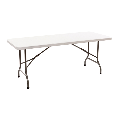 Table Rectangle 1.8m White Plastic for HIRE (Seats 8) Ea