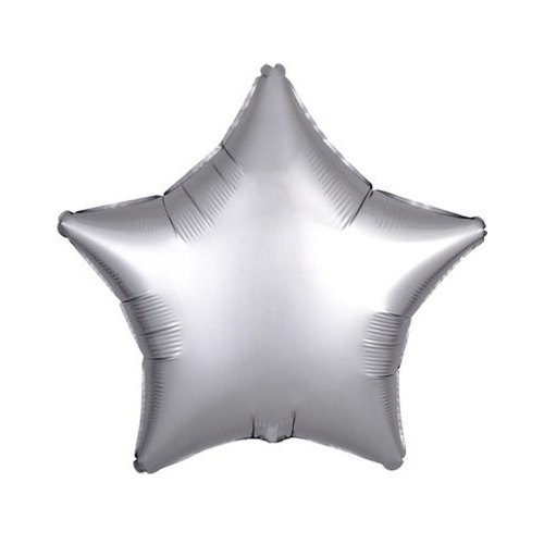 Balloon Foil 45cm Star Satin Luxe Platinum Ea