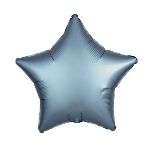 Balloon Foil 45cm Star Satin Luxe Steel Blue Ea