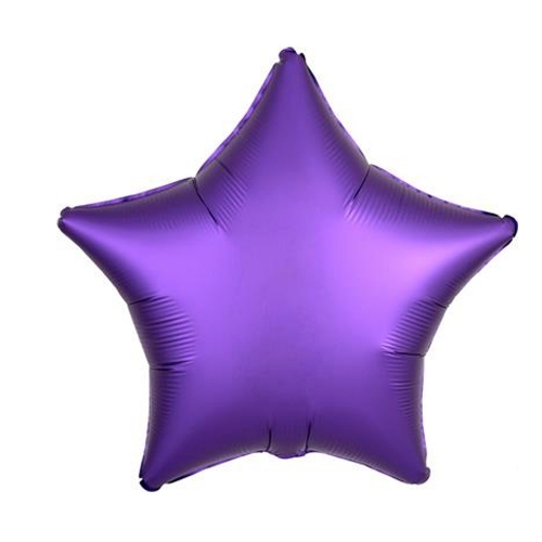 Balloon Foil 45cm Star Satin Luxe Purple Royal Ea