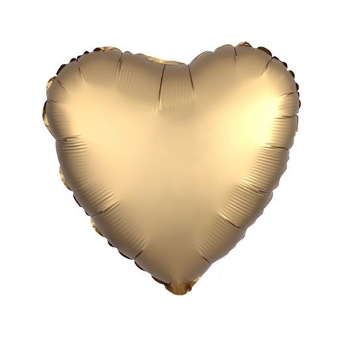 Balloon Foil 45cm Heart Satin Luxe Gold Sateen Ea