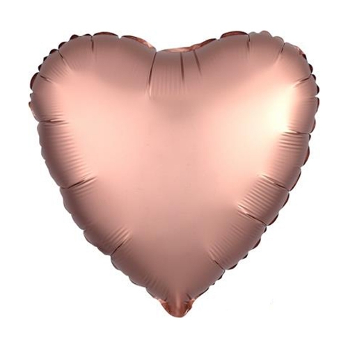 Balloon Foil 45cm Heart Satin Luxe Rose Copper Ea