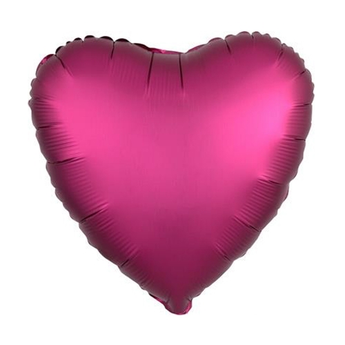 Balloon Foil 45cm Heart Satin Luxe Pomegrante Ea