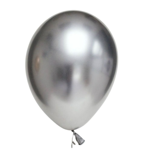 Balloon Latex 28cm Premium Chrome Silver pk 25