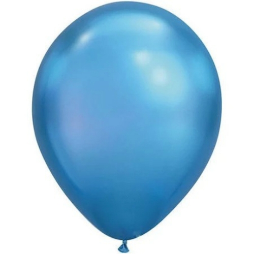 Balloon Latex 28cm Premium Chrome Blue pk 25