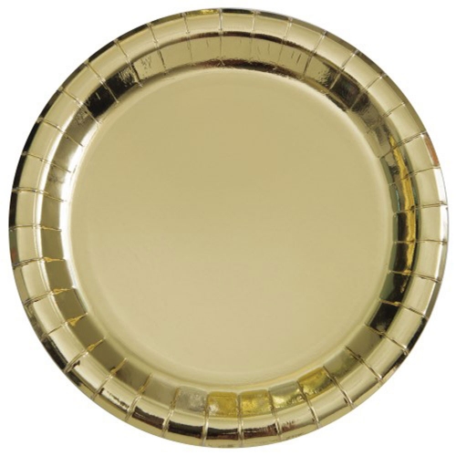 Plate 23cm Gold Foil pk 8