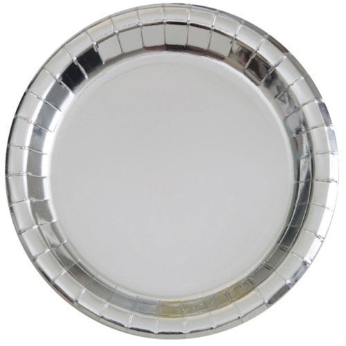 Plate 23cm Silver Foil pk 8
