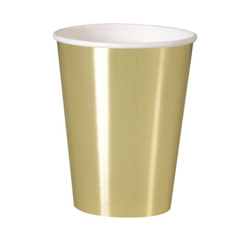 Cup 355ml Gold Foil pk 8