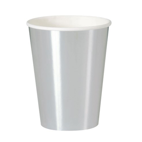Cup 355ml Silver Foil pk 8