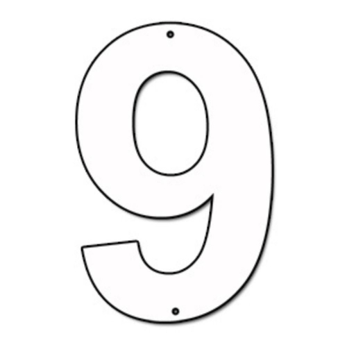 Cut Out Number 9 White Large 80cm Ea
