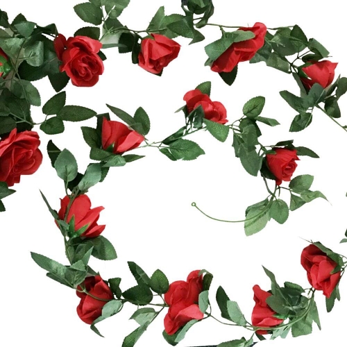 Rose Garland with Red Flowers 2.3m Ea