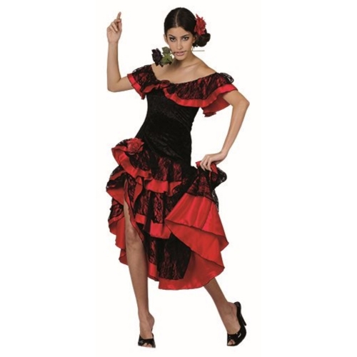 Costume Spanish Lady Long Dress Adult Large Ea