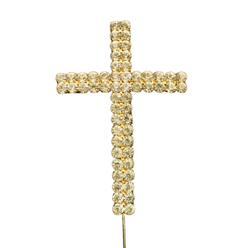 Cake Topper Cross Gold Diamante 10.5cm ea