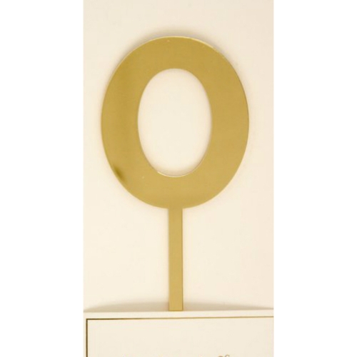 Cake Topper Number 0 Gold Acrylic EA