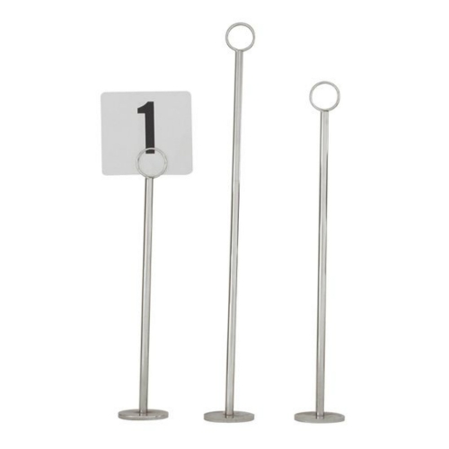 Table Number Stand Metal Silver 30cm Ea
