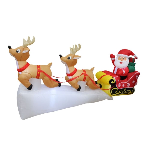 Inflatable Santa on Sleigh with Reindeer 2.4m Ea
