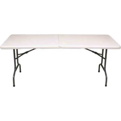 Table Rectangle 2.4m Folding White Plastic for HIRE (Seats 10) Ea