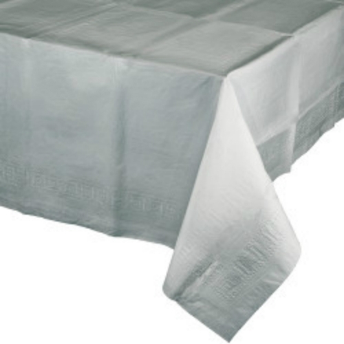 Tablecover Paper 137x274cm Silver ea CLEARANCE
