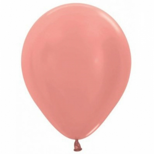 Balloon Latex 28cm Premium Metallic Rose Gold pk 25