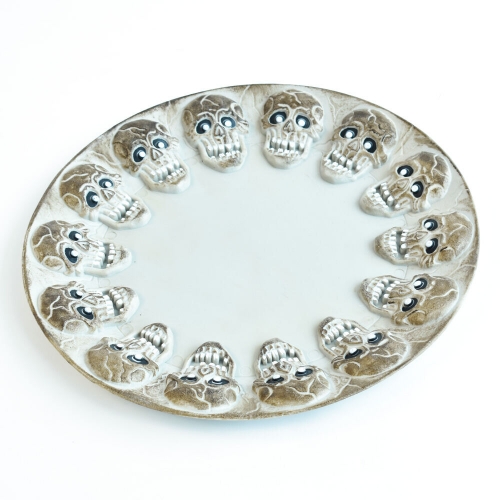 Platter with Skulls Plastic 40cm Ea