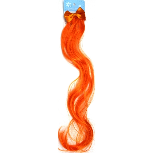 Hair Extension Curly with Bow Orange Ea LIMITED STOCK