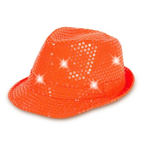 Hat Trilby Sequins Orange Ea