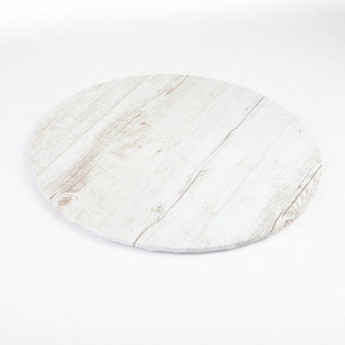 Cake Board White Wood Grain Round 30cm Ea