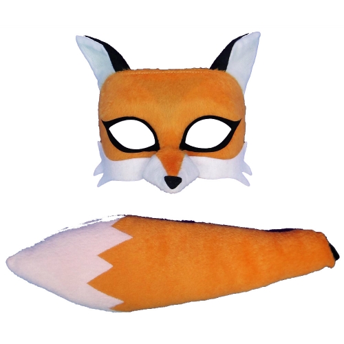 Animal Mask and Tail Set Fox Deluxe Ea