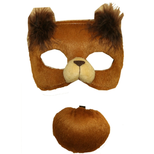 Animal Mask and Tail Set Bear Deluxe Ea
