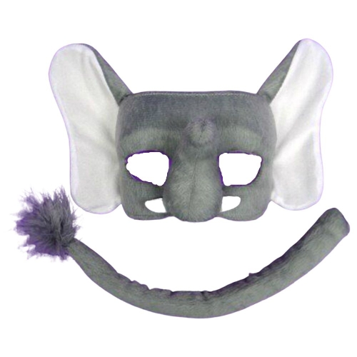 Animal Mask and Tail Set Elephant Deluxe Ea