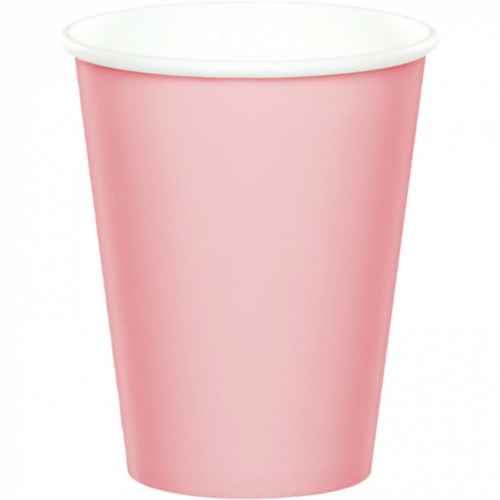 Cup Paper 9oz Pastel Pink pk 24 CLEARANCE