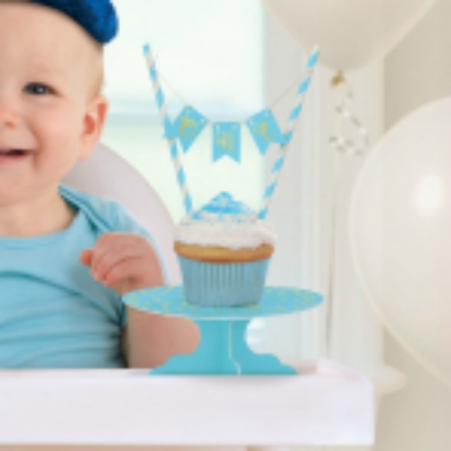 1st Birthday Blue Mini Cake Stand Kit Ea