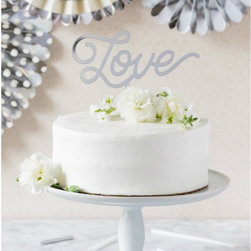 Cake Topper Love Silver Ea