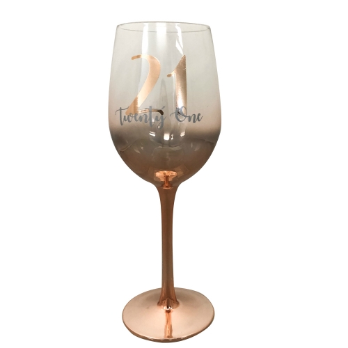 Champagne Glass 21st Rose Gold Ombre Ea