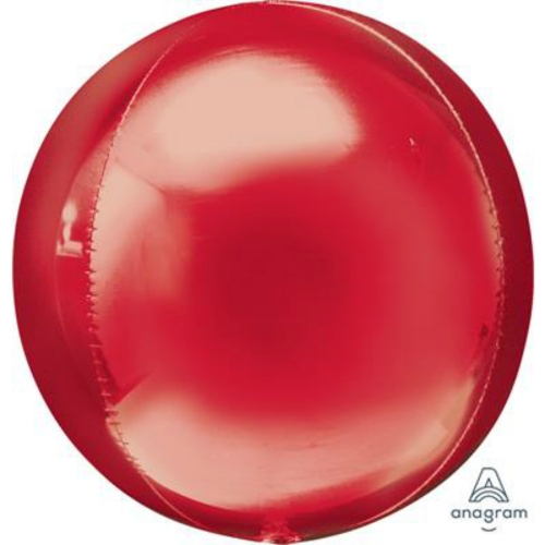 Balloon Foil Orbz Red 38cm x 40cm Ea
