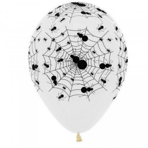 Balloon Latex 28cm Halloween Spider Webs pk 12