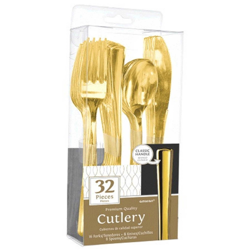 Cutlery Metallic Gold pk 32