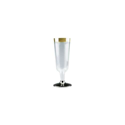 Deluxe Champagne Glass Gold Rim Pk 6