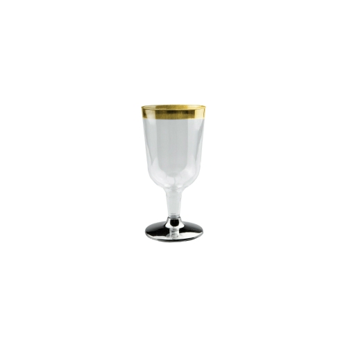Deluxe Wine Glass Gold Rim Pk 6
