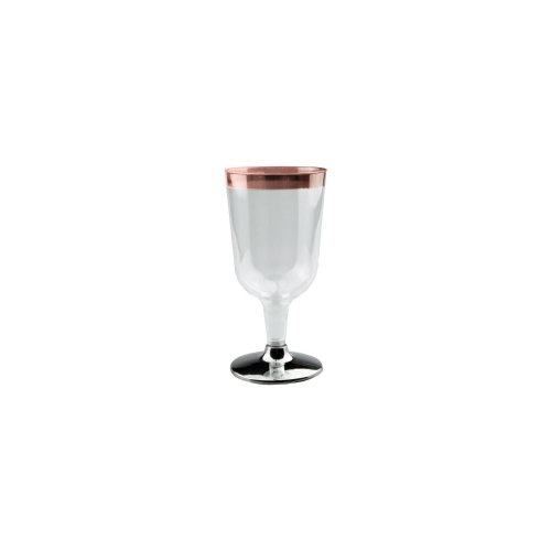 Deluxe Wine Glass Rose Gold Rim Pk 6